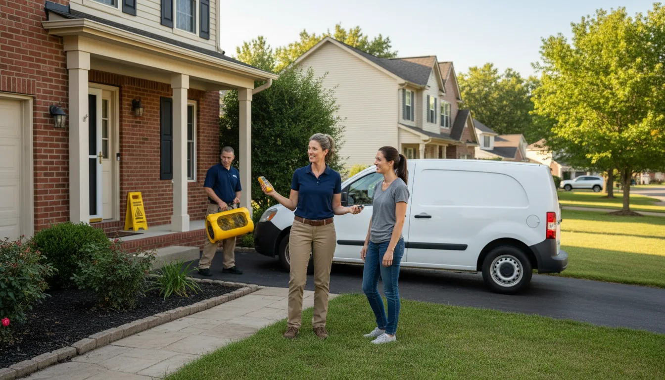 Residential water damage restoration in New Athens, IL